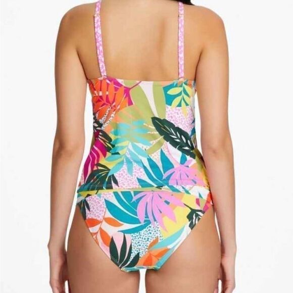 Bleu by Rod Beattie wild at Heart High-
Neck Tankini Top -Multi size 8 swimsuit - Picture 9 of 13